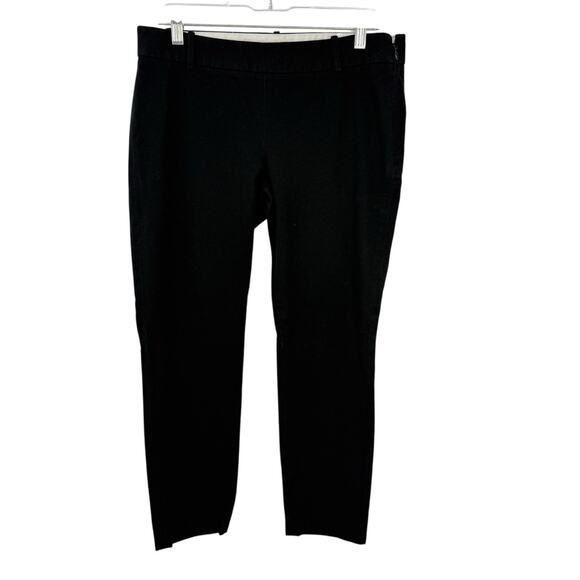 J Crew Minnie Crop Pants 6 Black Mid Rise Stretch Twill Skinny Side Zip Preppy - Picture 2 of 9